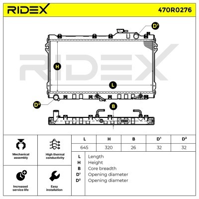 Kühler, Motorkühlung RIDEX 470R0276 470R0276 - foto 6