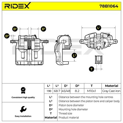 Bremssattel RIDEX 78B1064 78B1064 - foto 6