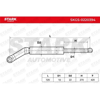 Gasfeder, Koffer-/Laderaum Stark SKGS-0220394 SKGS-0220394 - foto 2