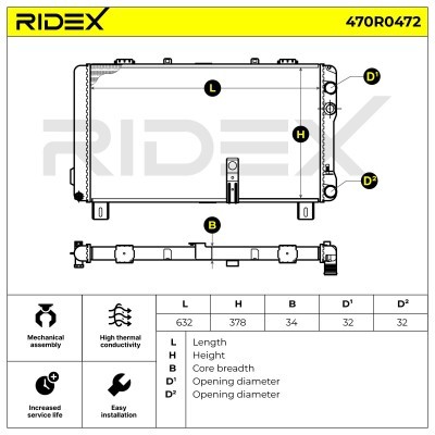 Kühler, Motorkühlung RIDEX 470R0472 470R0472 - foto 7