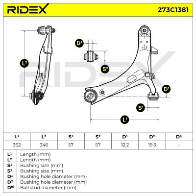 Querlenker RIDEX 273C1381 273C1381 - foto 7