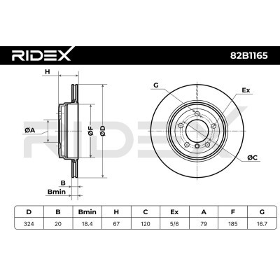 Bremsscheibe RIDEX 82B1165 82B1165 - foto 3