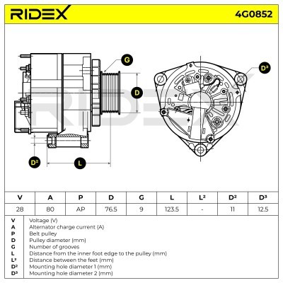 Generator RIDEX 4G0852 4G0852 - foto 5