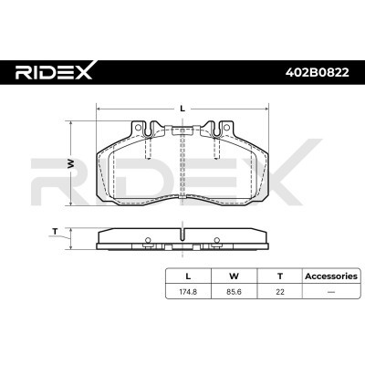 Bremsbeläge Satz RIDEX 402B0822 402B0822 - foto 6