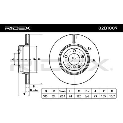 Bremsscheibe RIDEX 82B1007 82B1007 - foto 4