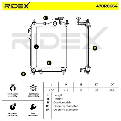 Kühler, Motorkühlung RIDEX 470R0664 470R0664 - foto 5