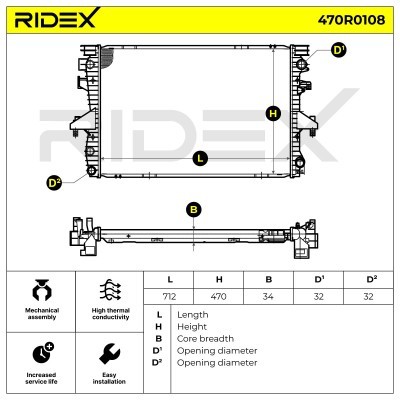 Kühler, Motorkühlung RIDEX 470R0108 470R0108 - foto 8