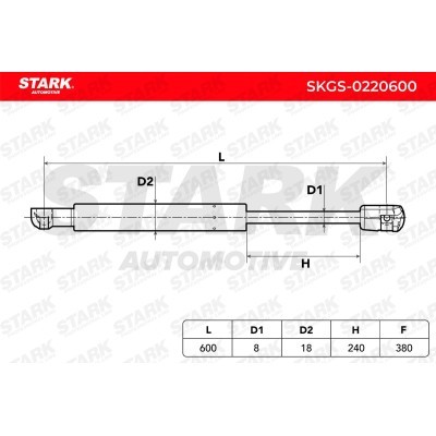 Gasfeder, Koffer-/Laderaum Stark SKGS-0220600 SKGS-0220600 - foto 6
