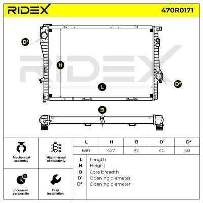 Kühler, Motorkühlung RIDEX 470R0171 470R0171 - foto 5