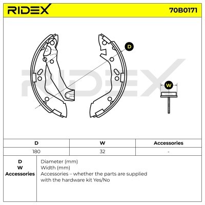 Bremsbeläge Satz RIDEX 70B0171 70B0171 - foto 4