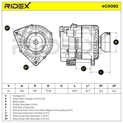 Generator RIDEX 4G0082 4G0082 - foto 7