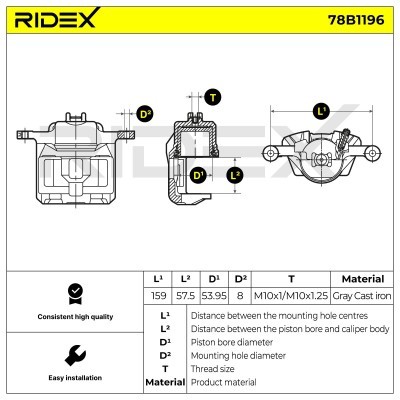 Bremssattel RIDEX 78B1196 78B1196 - foto 7