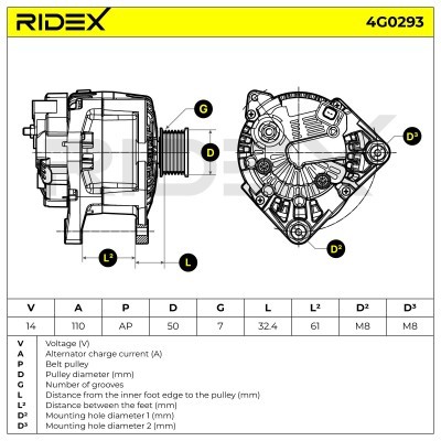 Generator RIDEX 4G0293 4G0293 - foto 7