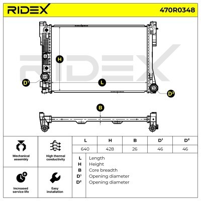 Kühler, Motorkühlung RIDEX 470R0348 470R0348 - foto 6