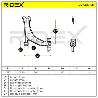 Querlenker RIDEX 273C0811 273C0811 - foto 3