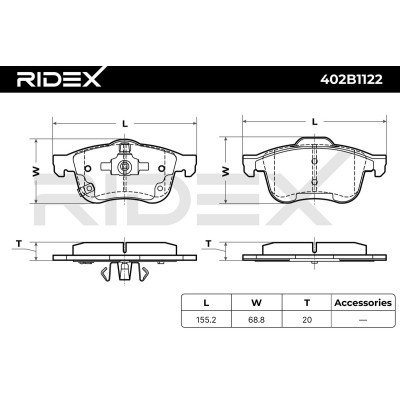 Bremsbeläge Satz RIDEX 402B1122 402B1122 - foto 7