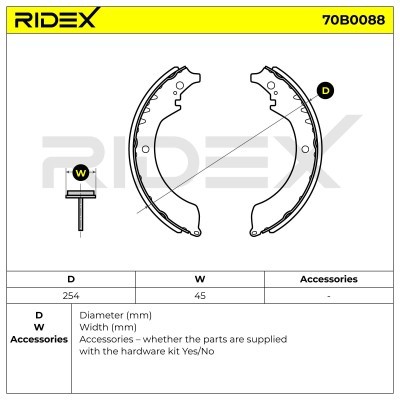 Bremsbeläge Satz RIDEX 70B0088 70B0088 - foto 5