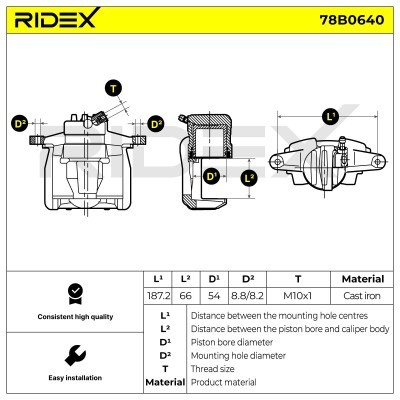 Bremssattel RIDEX 78B0640 78B0640 - foto 8