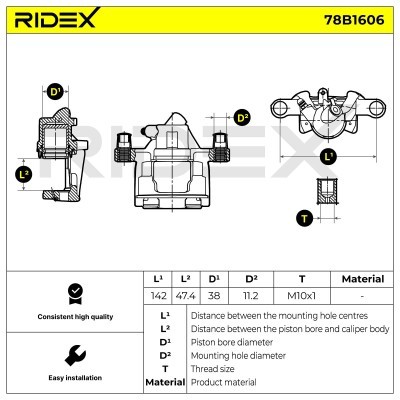 Bremssattel RIDEX 78B1606 78B1606 - foto 3