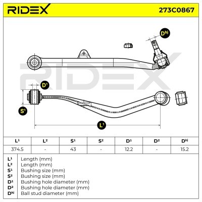 Querlenker RIDEX 273C0867 273C0867 - foto 7