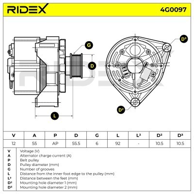 Generator RIDEX 4G0097 4G0097 - foto 7