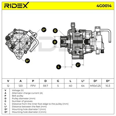 Generator RIDEX 4G0014 4G0014 - foto 8