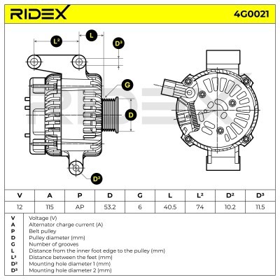 Generator RIDEX 4G0021 4G0021 - foto 10