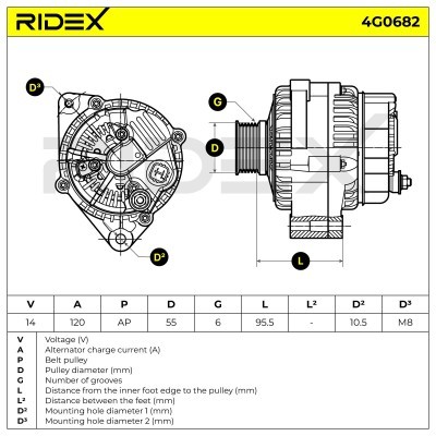 Generator RIDEX 4G0682 4G0682 - foto 5