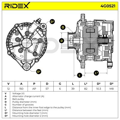 Generator RIDEX 4G0521 4G0521 - foto 7