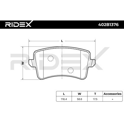 Bremsbeläge Satz RIDEX 402B1376 402B1376 - foto 6