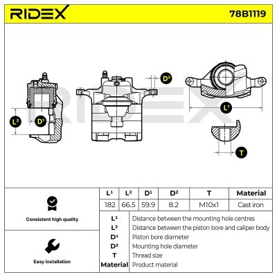 Bremssattel RIDEX 78B1119 78B1119 - foto 5