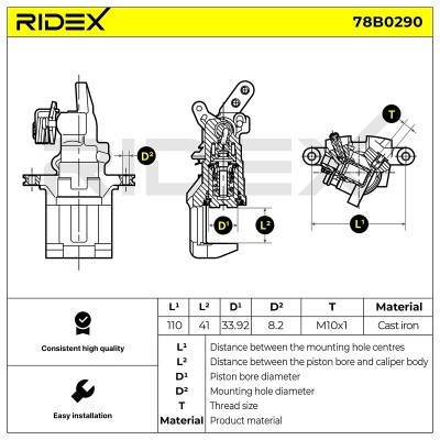 Bremssattel RIDEX 78B0290 78B0290 - foto 5