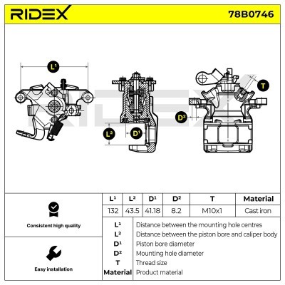 Bremssattel RIDEX 78B0746 78B0746 - foto 5