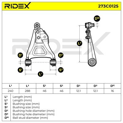 Querlenker RIDEX 273C0125 273C0125 - foto 4