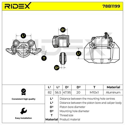 Bremssattel RIDEX 78B1199 78B1199 - foto 7