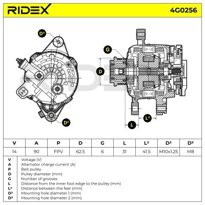 Generator RIDEX 4G0256 4G0256 - foto 5