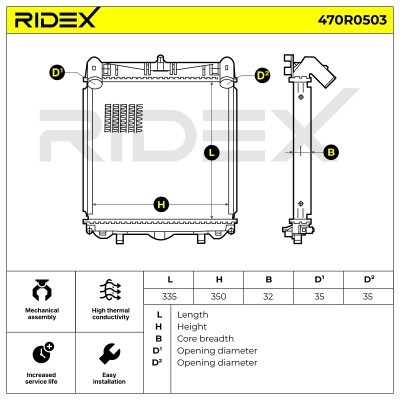 Kühler, Motorkühlung RIDEX 470R0503 470R0503 - foto 7