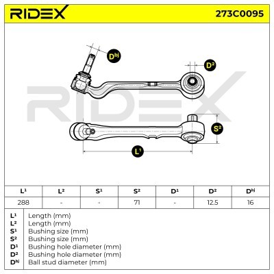 Querlenker RIDEX 273C0095 273C0095 - foto 7