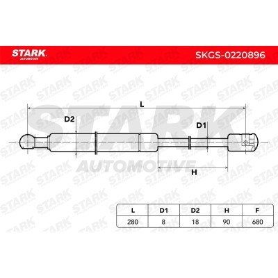 Gasfeder, Koffer-/Laderaum Stark SKGS-0220896 SKGS-0220896 - foto 6