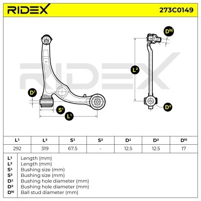 Querlenker RIDEX 273C0149 273C0149 - foto 8