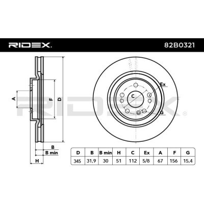 Bremsscheibe RIDEX 82B0321 82B0321 - foto 8