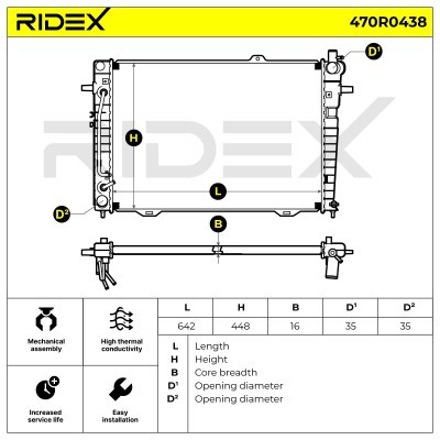 Kühler, Motorkühlung RIDEX 470R0438 470R0438 - foto 4