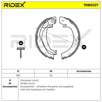 Bremsbeläge Satz RIDEX 70B0127 70B0127 - foto 3