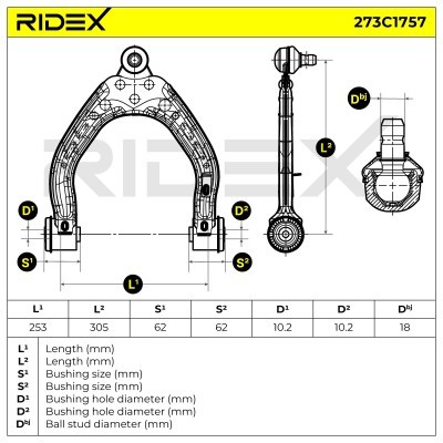 Querlenker RIDEX 273C1757 273C1757 - foto 8