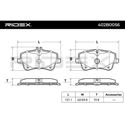 Bremsbeläge Satz RIDEX 402B0056 402B0056 - foto 3