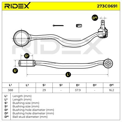 Querlenker RIDEX 273C0691 273C0691 - foto 6