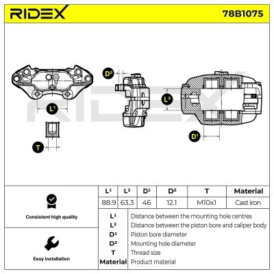 Bremssattel RIDEX 78B1075 78B1075 - foto 5