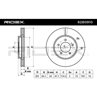Bremsscheibe RIDEX 82B0910 82B0910 - foto 6