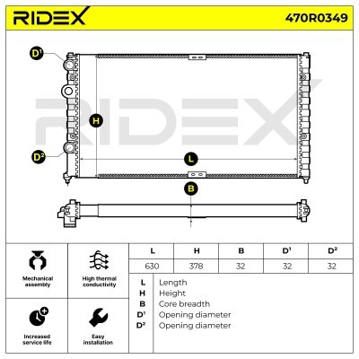 Kühler, Motorkühlung RIDEX 470R0349 470R0349 - foto 4