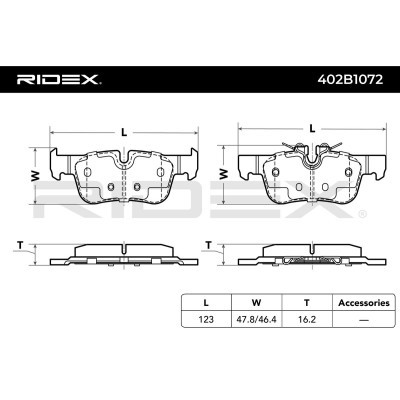 Bremsbeläge Satz RIDEX 402B1072 402B1072 - foto 5